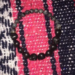 Chavez for Charity Black Skull Bracelet